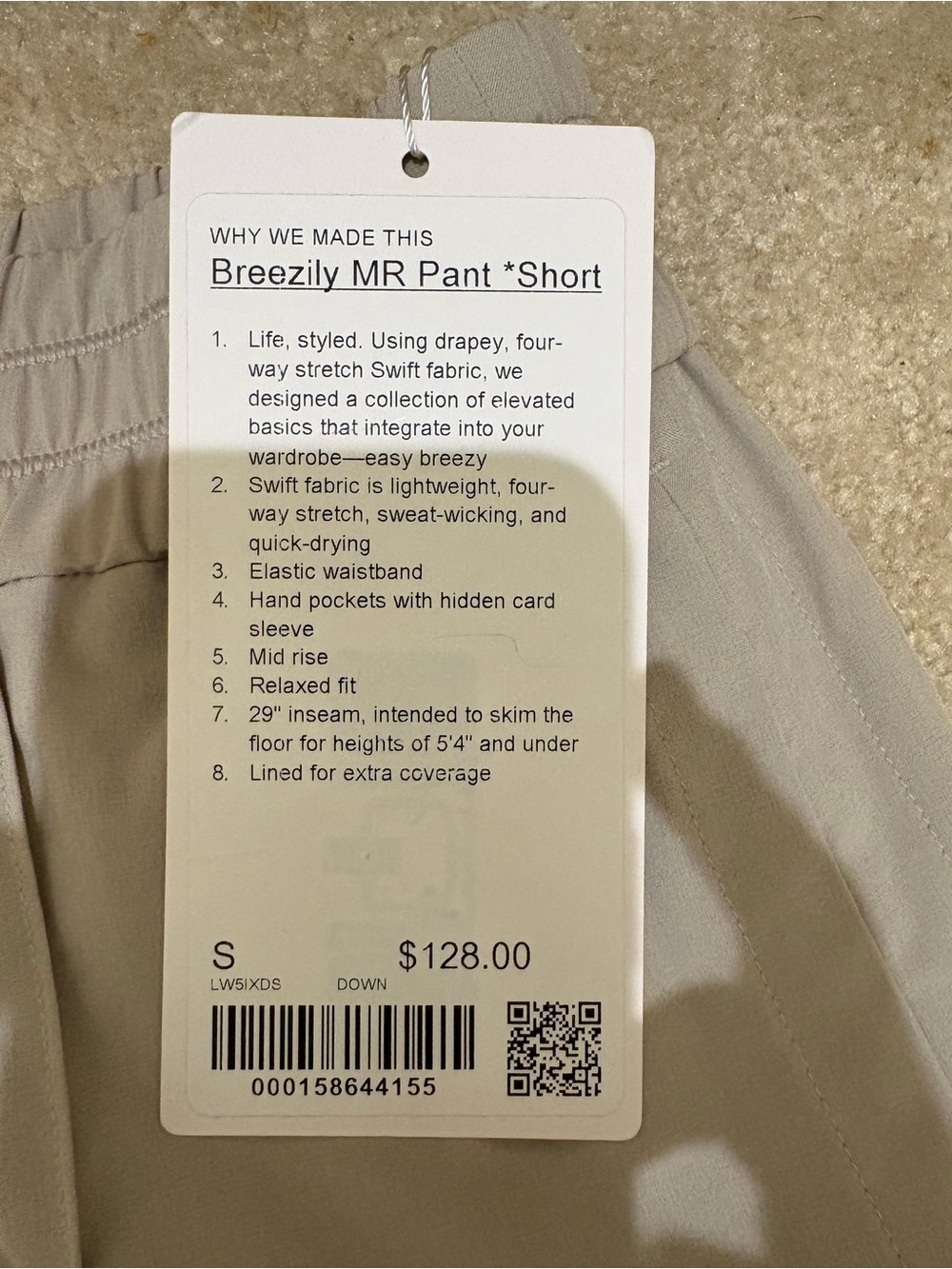 Lululemon Wide Leg Pull-On Pants in Light Beige - Picture 6 of 6